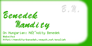 benedek mandity business card